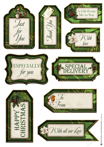 Luxury Christmas Gift Tags Green