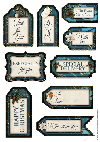 Luxury Christmas Gift Tags Blue