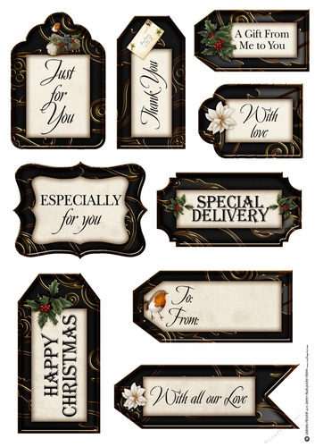 Luxury Christmas Gift Tags Black