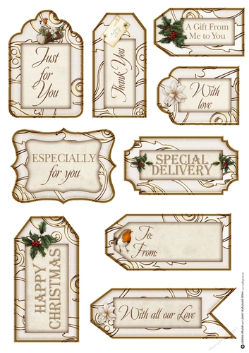 Luxury Christmas Gift Tags Cream