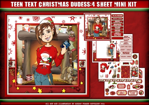 Teen Text Dudess Christmas 4 Sheet Mini Kit