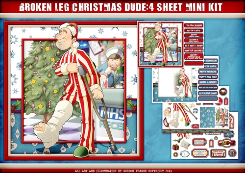 Christmas Broken Leg Dude 4 Sheet Mini Kit