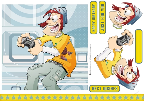 Console Gamer Dude Yellow 7x7 Quick Card