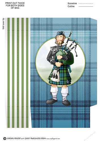 Bagpipe Player Dude Blue Kilt Mini Gift Bag
