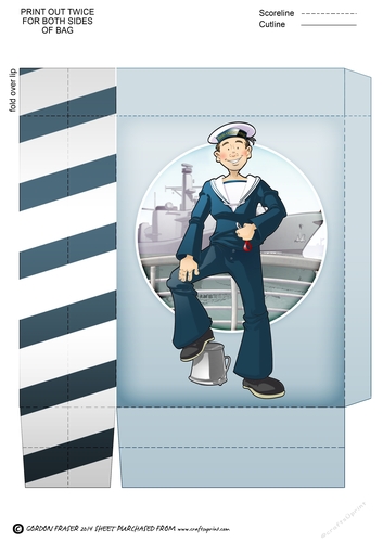 Navy Sailor Dude Blue Mini Gift Bag