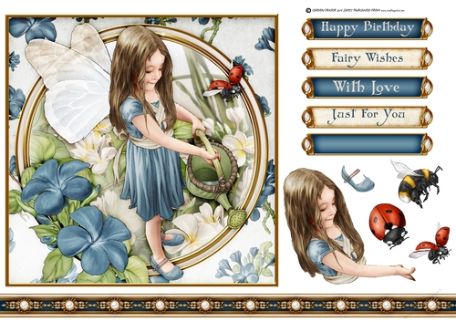 Forest Fairy Evie Blue 7x7 Quick Card