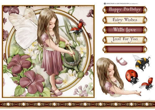 Forest Fairy Evie Dark Pink 7x7 Quick Card