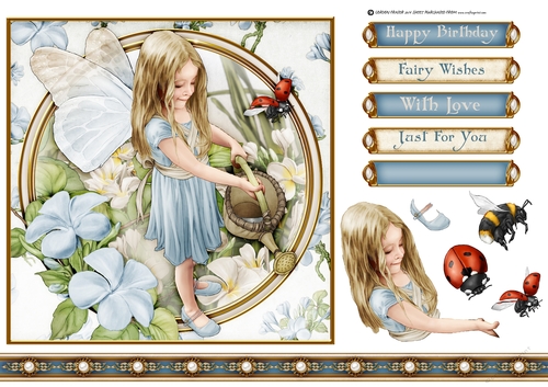 Forest Fairy Evie Light Blue 7x7 Quick Card