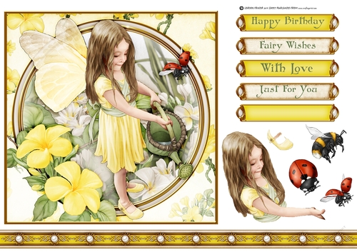Forest Fairy Evie Yellow 7x7 Quick Card