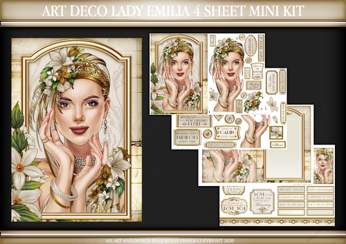 Art Deco Lady Emilia 4 Sheet Mini Kit Cream