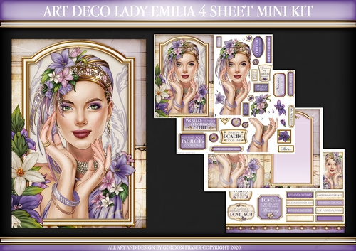 Art Deco Lady Emilia 4 Sheet Mini Kit Lilac