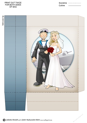 Navy Sailor and Bride Mini Gift Bag