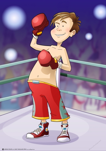 Boxer Boy Dude Red A4