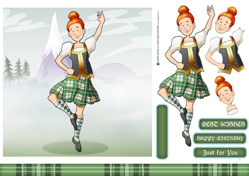 Scottish Highland Dancer Dudess 7x7 Quick Card