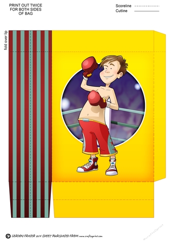 Boxer Boy Dude Red Mini Gift Bag