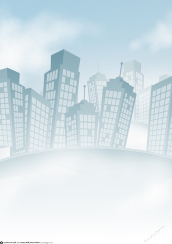 City Scene Misty Morning