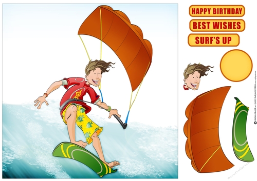 Kite Surfer Dude 8x8 Quick Card