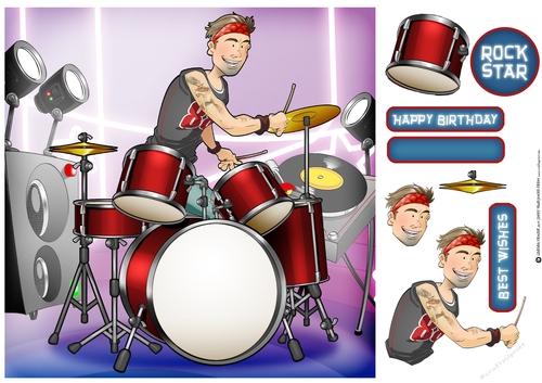 Drummer Dude 8x8 Quick Card