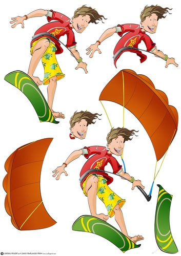 Kite Surfer Dude Decoupage Sheet