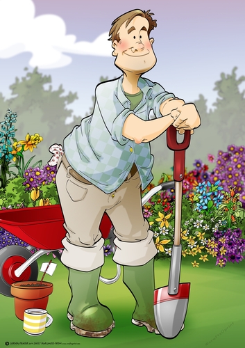 Gardening Dude Blue A4