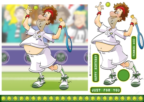 Tennis Dude Green 7x7 Quick Card