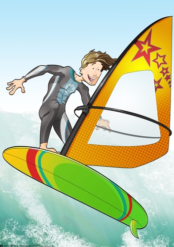 Wind Surfer Dude A4