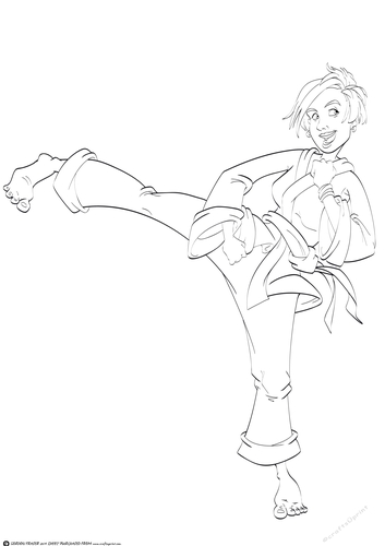 Karate Girl Digital Stamp