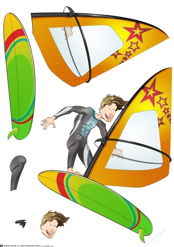 Wind Surfer Dude Decoupage Sheet