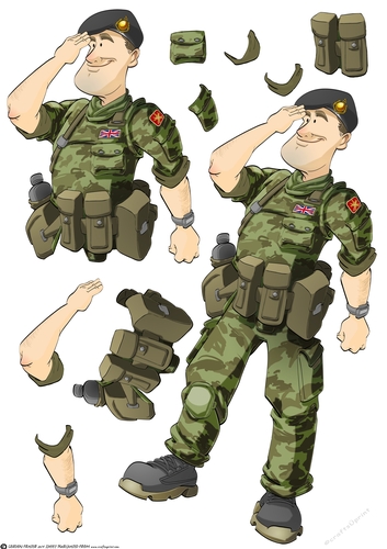 Army Dude Black Beret Decoupage Sheet