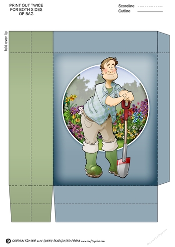 Gardening Dude Blue Mini Gift Bag