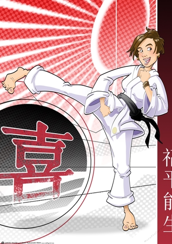 Karate Girl Brown Hair A4