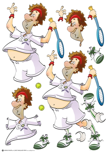 Tennis Dude Green Decoupage Sheet
