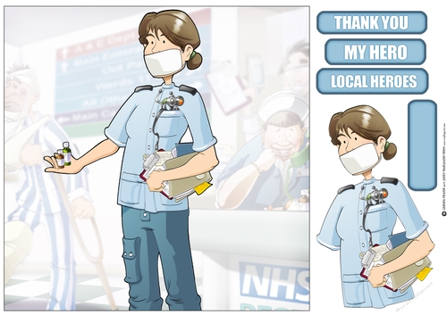 Thank You Female Nurse Dudess 8x8 Quick Card