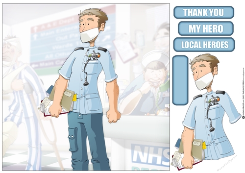 Thank You Male Nurse Dudess 8x8 Quick Card