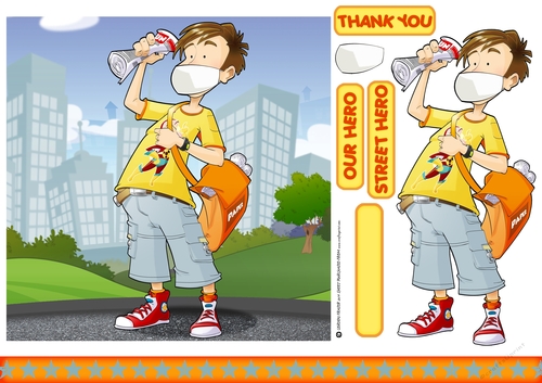 Thank You Newspaper Boy 7x7 Quick Card