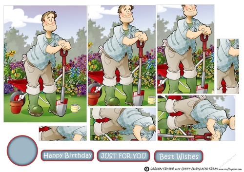 Gardening Dude Blue Pyramid