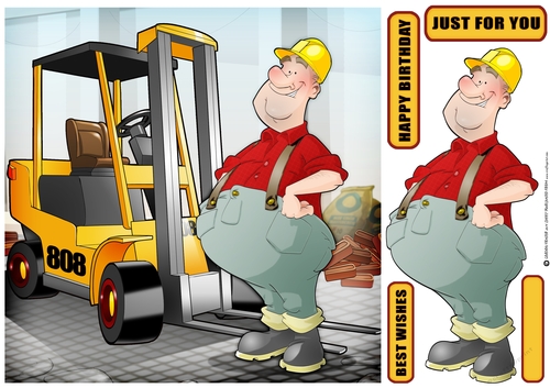 Forklift Truck Dude 8x8 Quick Card