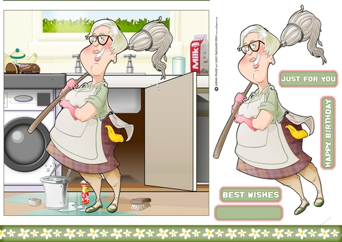 Cleaning Lady 2 7x7 Quick Card