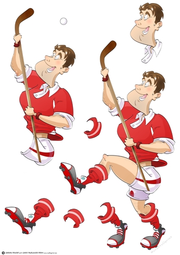 Hockey Dude Red Decoupage Sheet