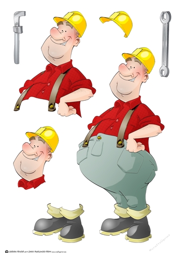 Forklift Truck Dude Decoupage Sheet