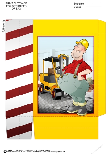 Forklift Truck Dude Mini Gift Bag
