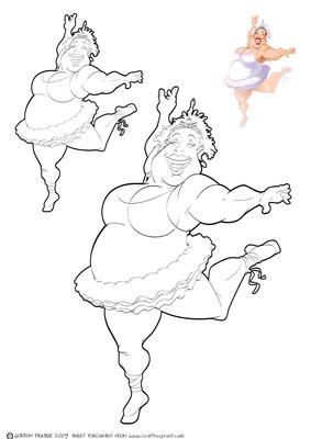 Ballerina Lady Digi Stamp.