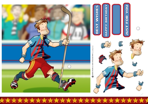 Hockey Dude Blue 7x7 Quick Card