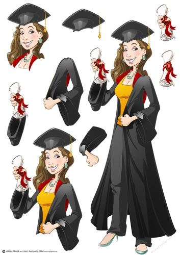 Graduation Lady Dudess (Trousers) Decoupage Sheet