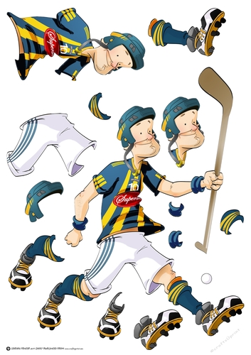 Hurling Dude Blue Decoupage Sheet