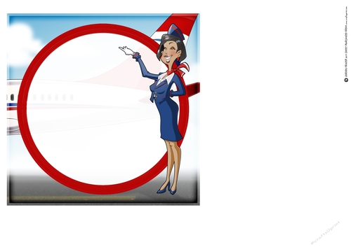 Air Hostess Blue and Red 2 7x7 Quick Card Insert