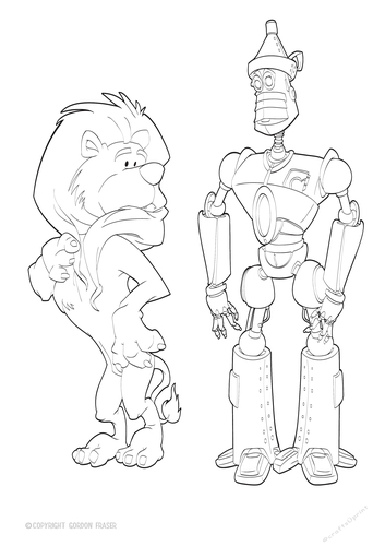 Dot and the Wizard, Lion and Tinman Digital Stamp
