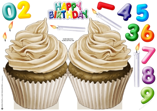 Number Candle Cup Cake (Brown)