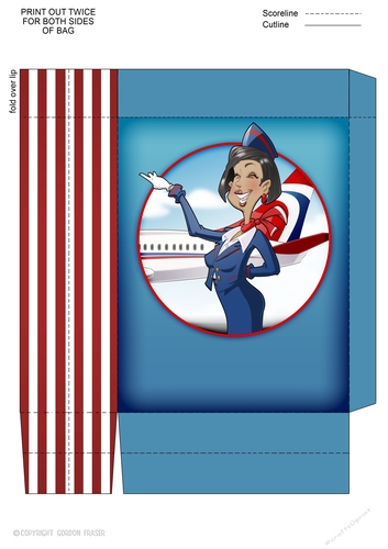 Air Hostess Blue and Red 2 Mini Gift Bag