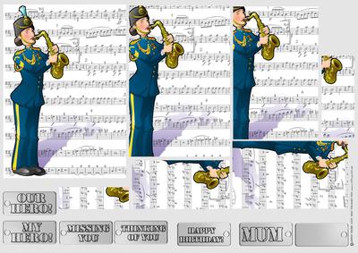 Saxophone Army Lady Pyramid.